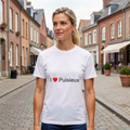Photo portée du T-shirt I love puisieux en décor Puisieux