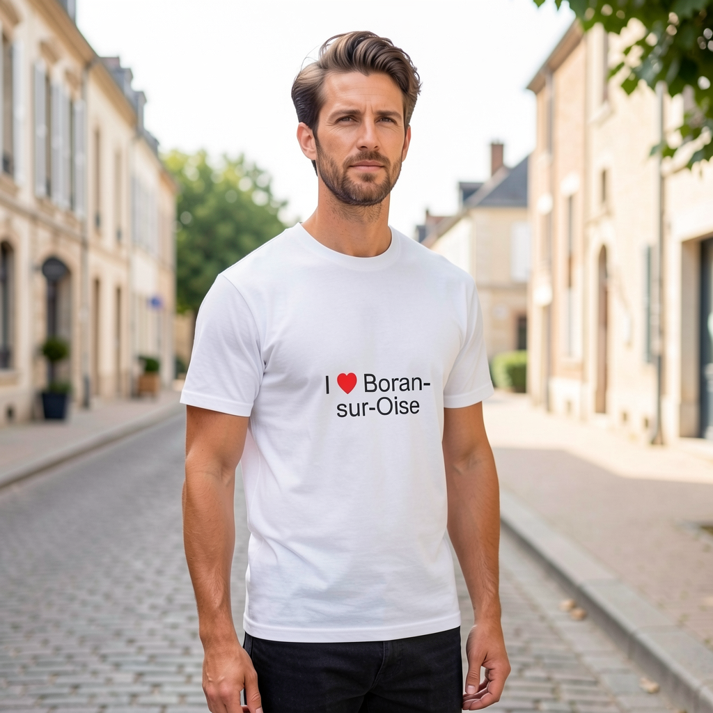 Photo portée du T-shirt I love boran-sur-oise en décor Boran Sur Oise