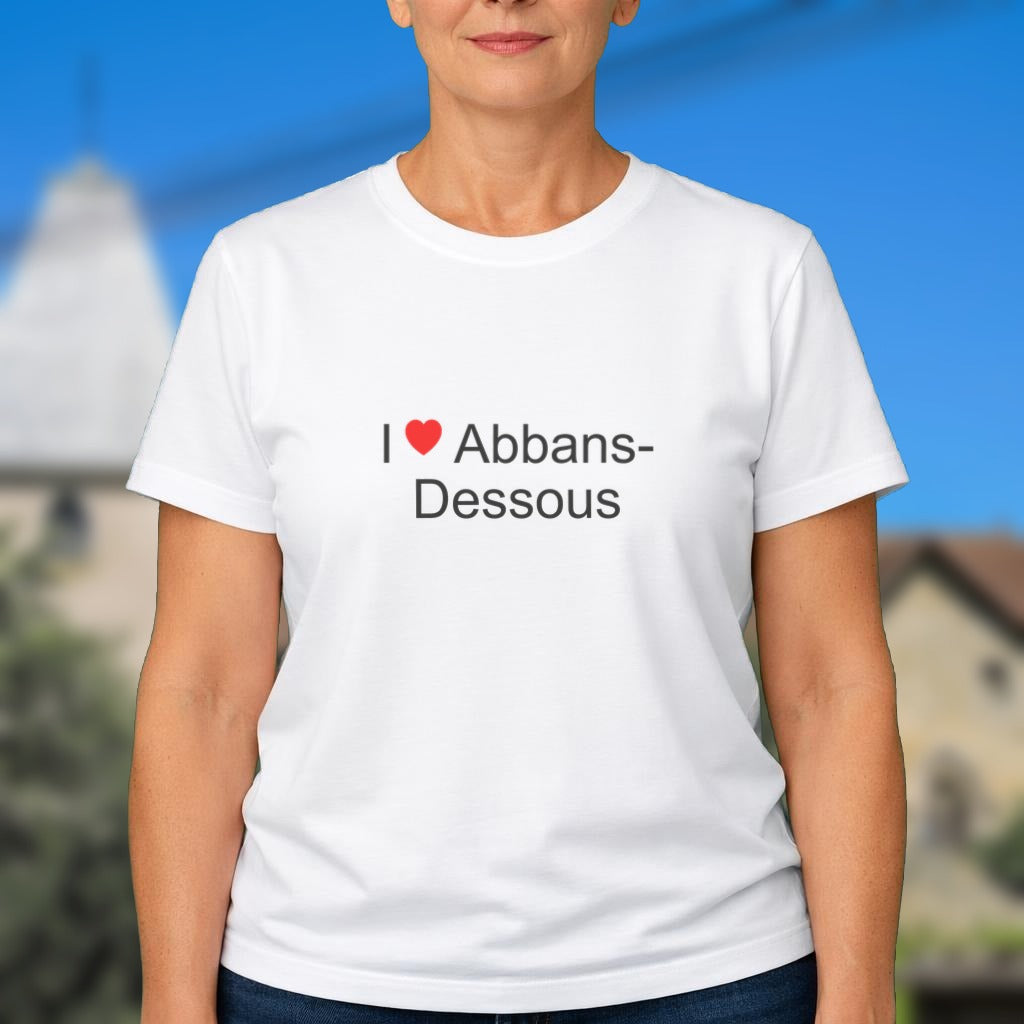 T-shirt I love Abbans-Dessous porté
