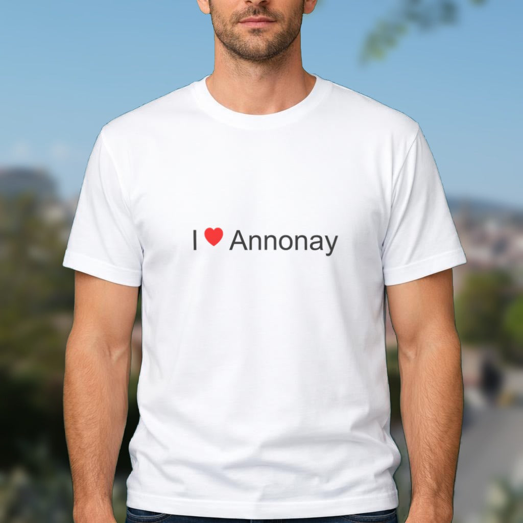 T-shirt I love Annonay porté