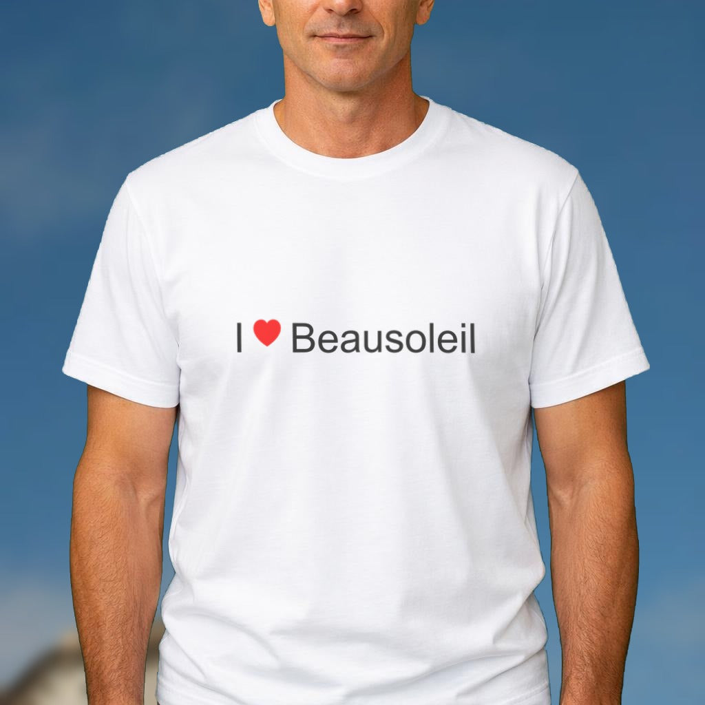 T-shirt I love Beausoleil porté