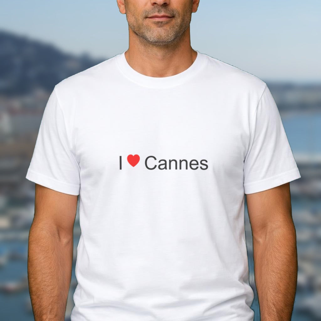 T-shirt I love Cannes porté