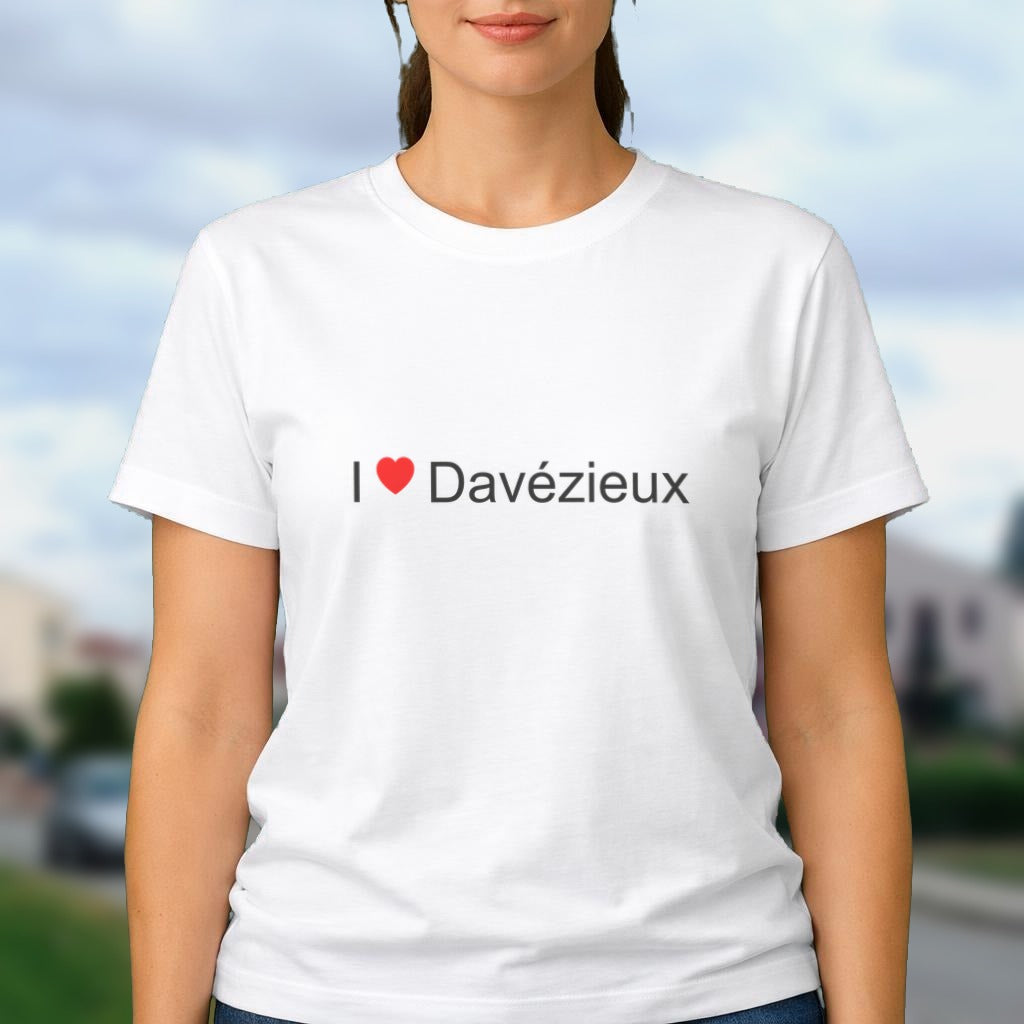 T-shirt I love Davézieux porté