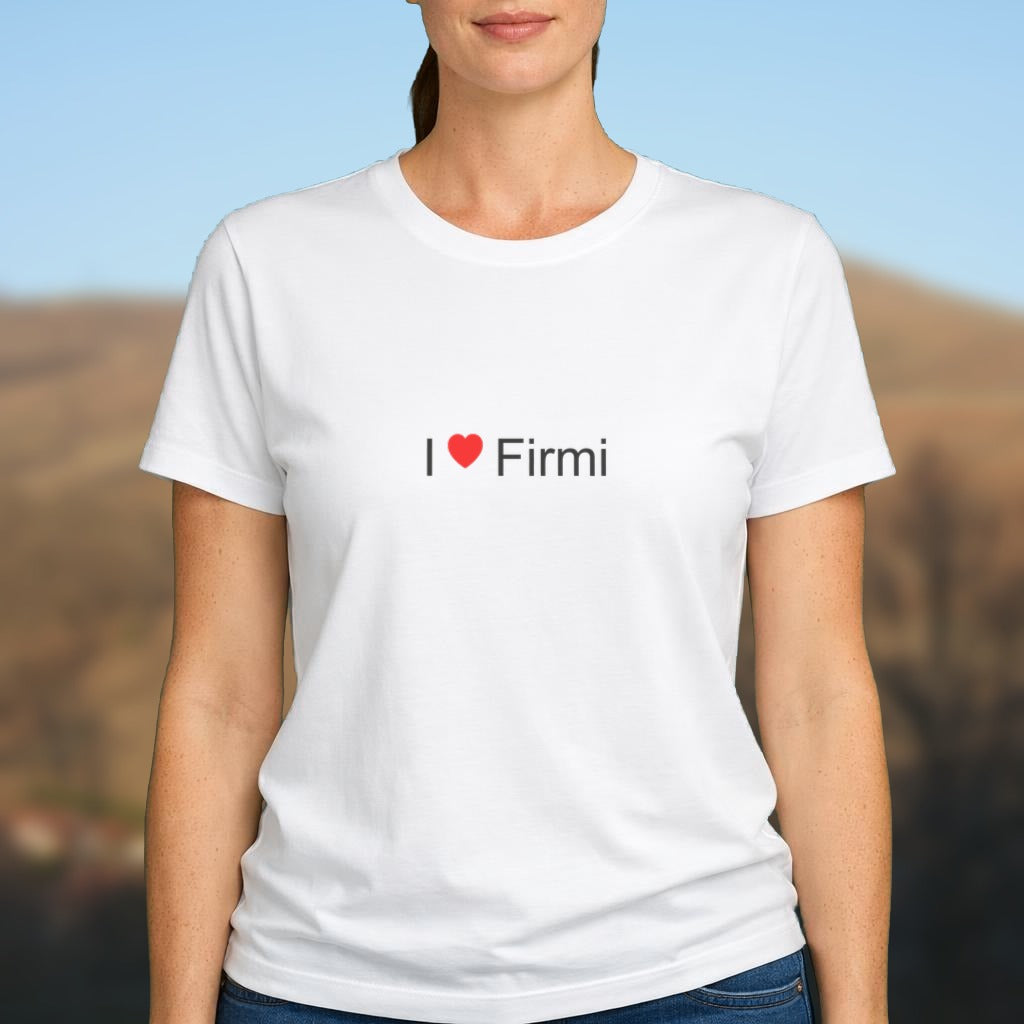 T-shirt I love Firmi porté