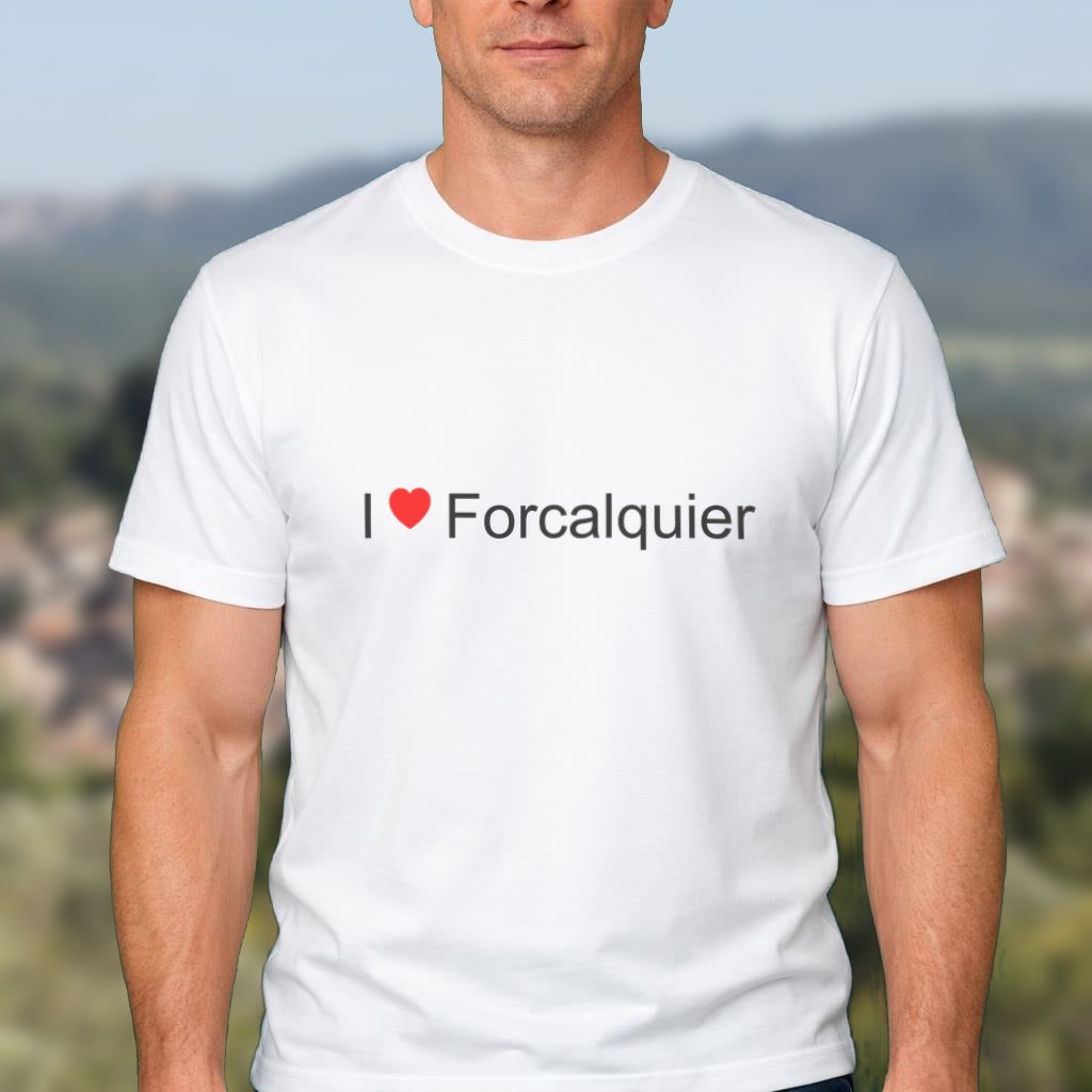 T-shirt I love Forcalquier porté