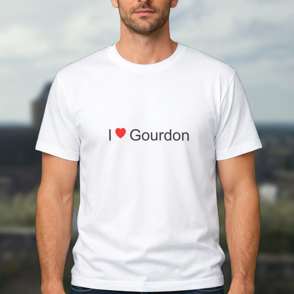 T-shirt I love Gourdon (46) porté