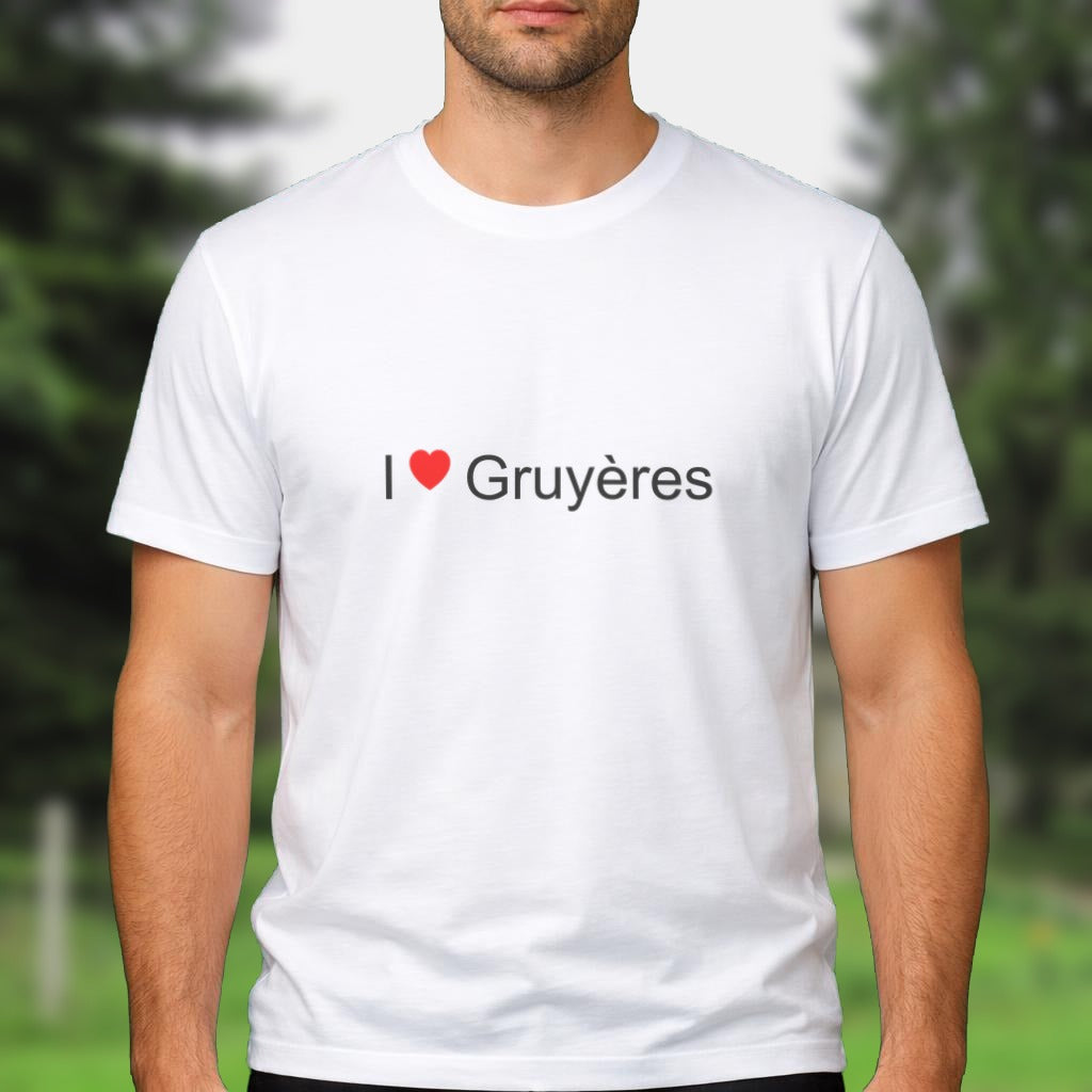 T-shirt I love Gruyères porté