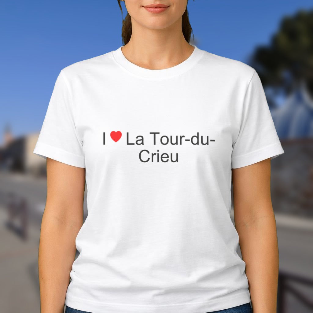 T-shirt I love La Tour-du-Crieu porté