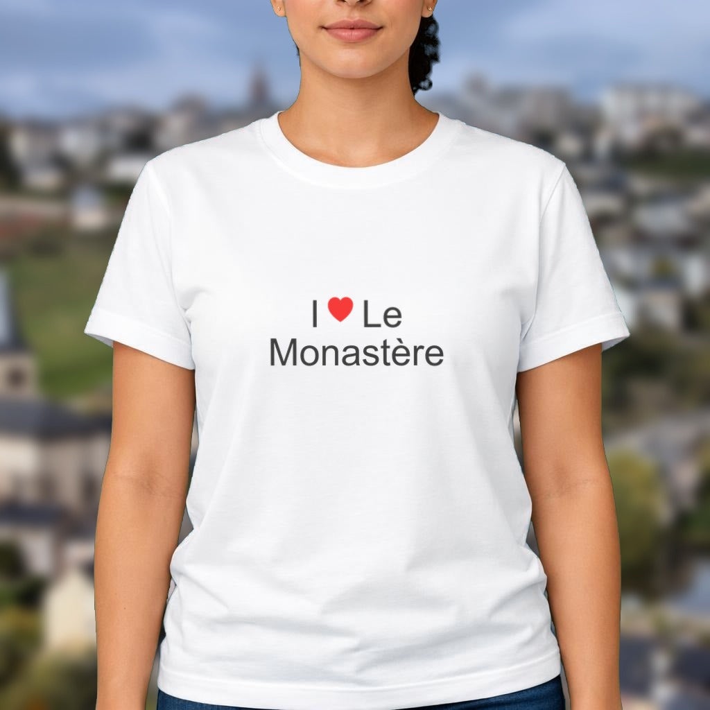 T-shirt I love Le Monastère porté