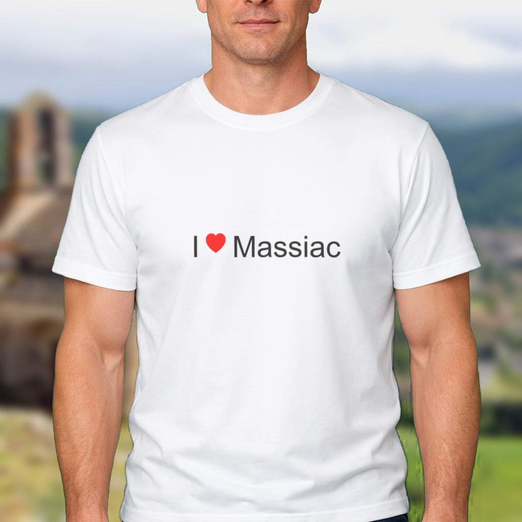 T-shirt I love Massiac porté