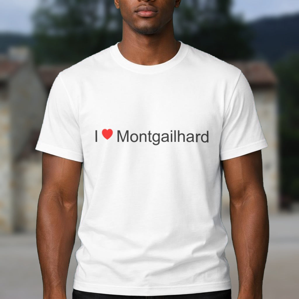 T-shirt I love Montgailhard porté