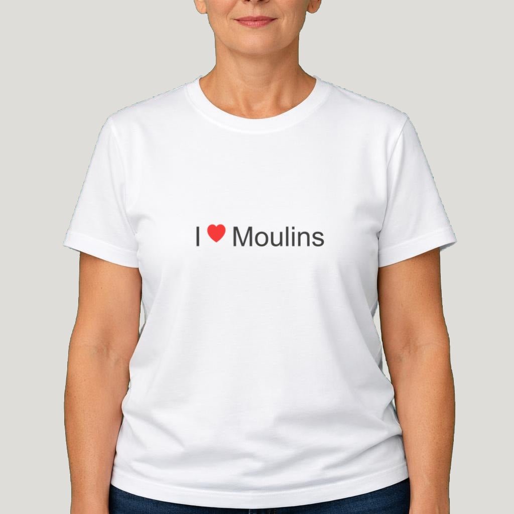 T-shirt I love Moulins porté