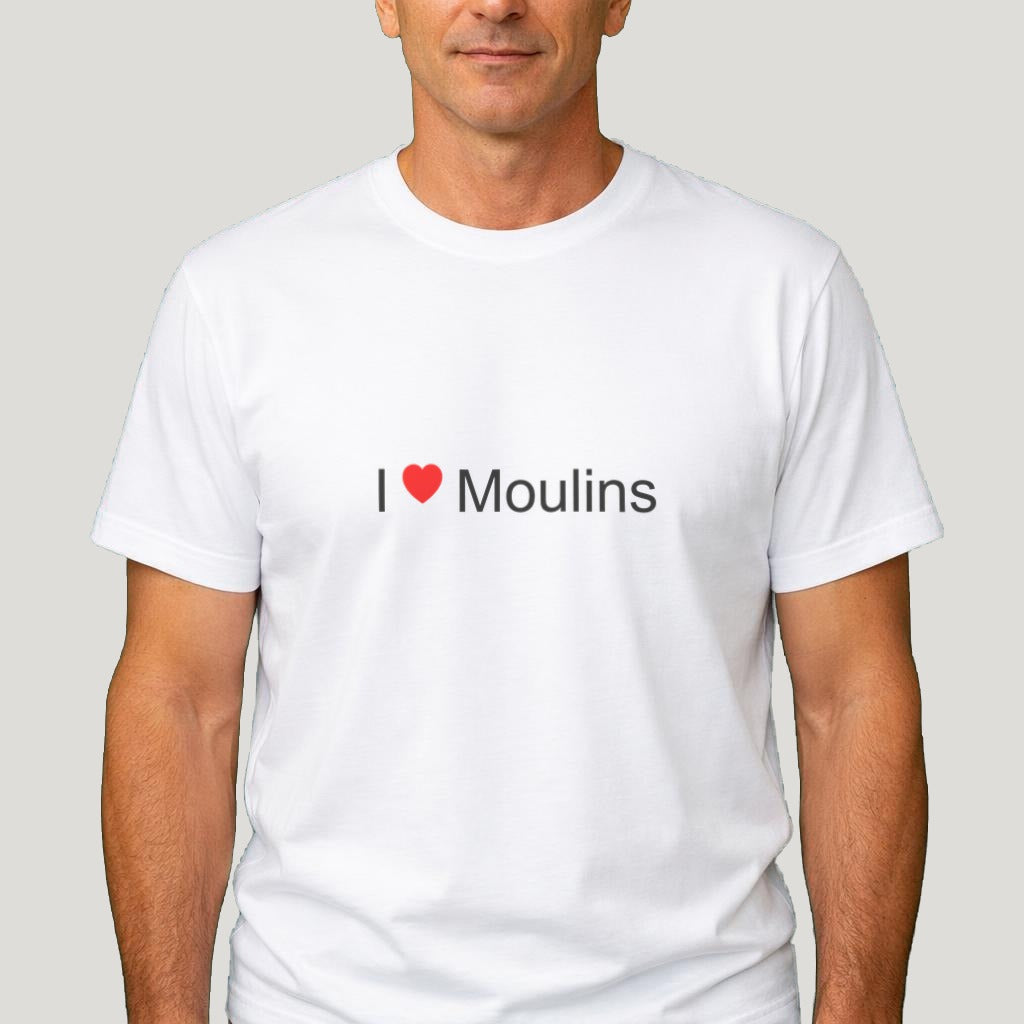 T-shirt I love Moulins porté