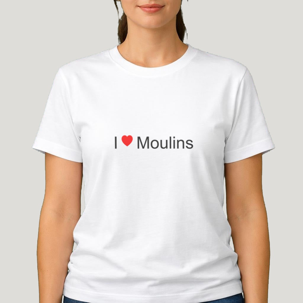 T-shirt I love Moulins porté
