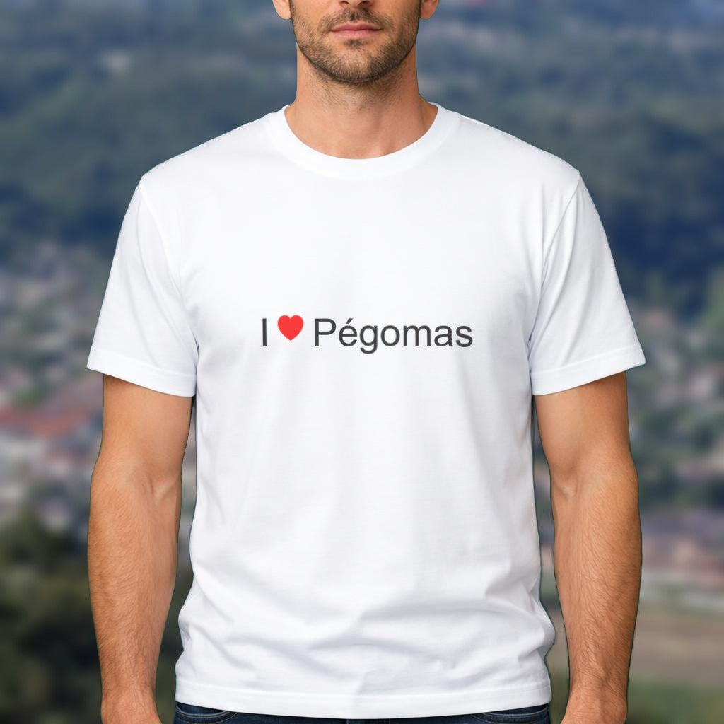 T-shirt I love Pégomas porté