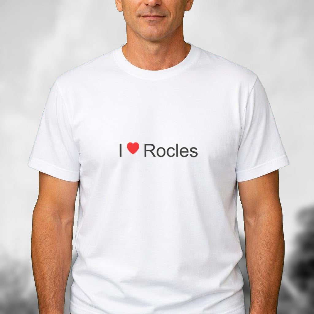 T-shirt I love Rocles porté