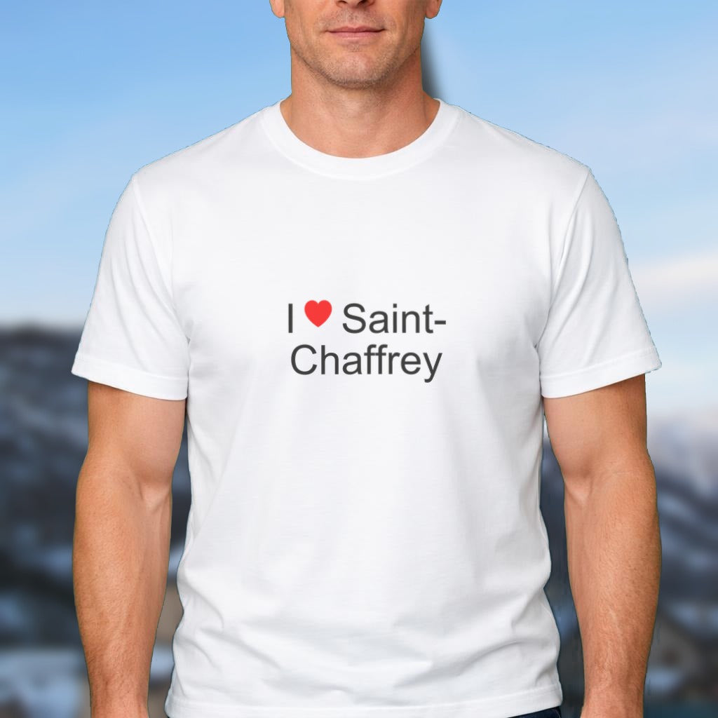 T-shirt I love Saint-Chaffrey porté