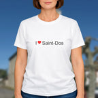 T-shirt I love Saint-Dos porté