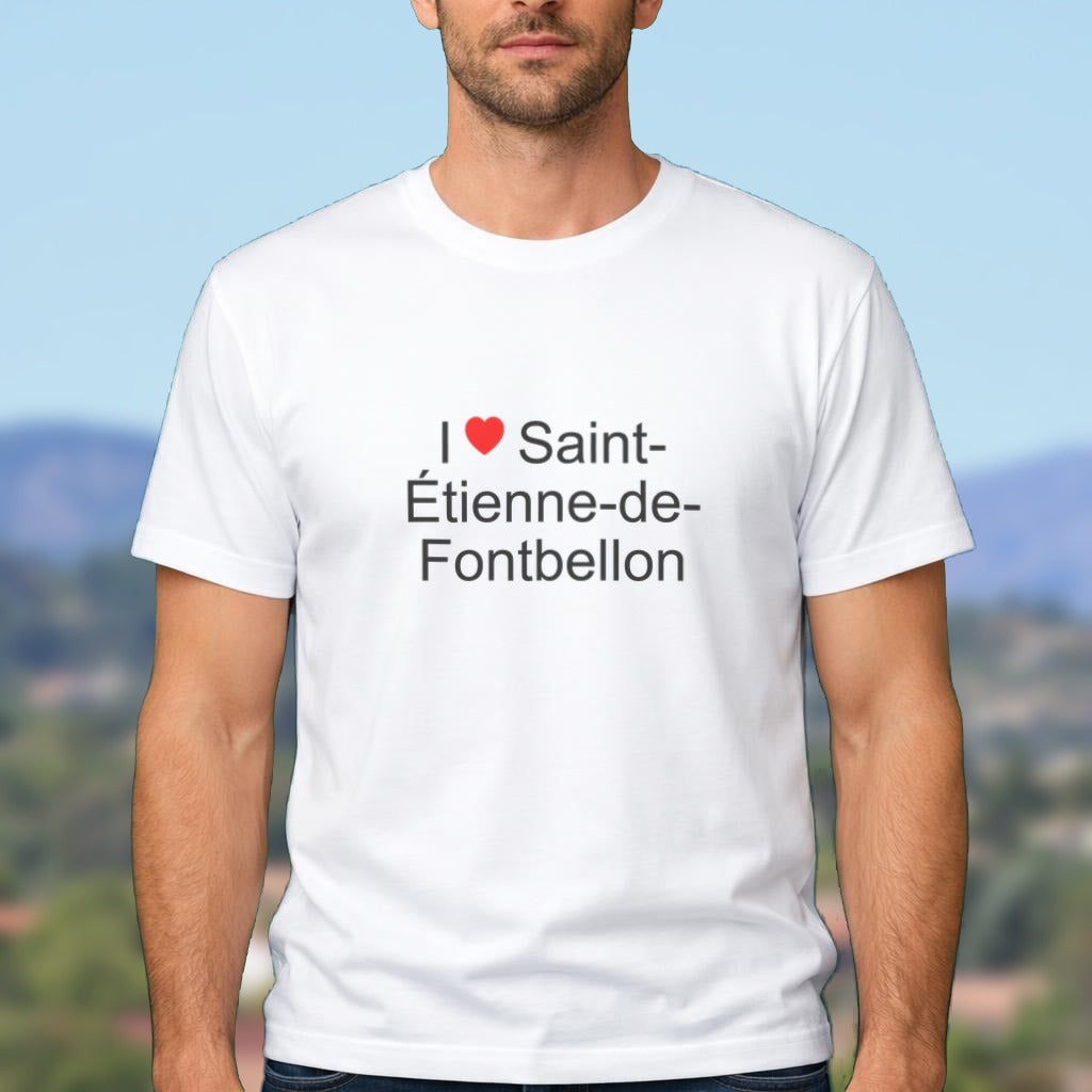 T-shirt I love Saint-Étienne-de-Fontbellon porté