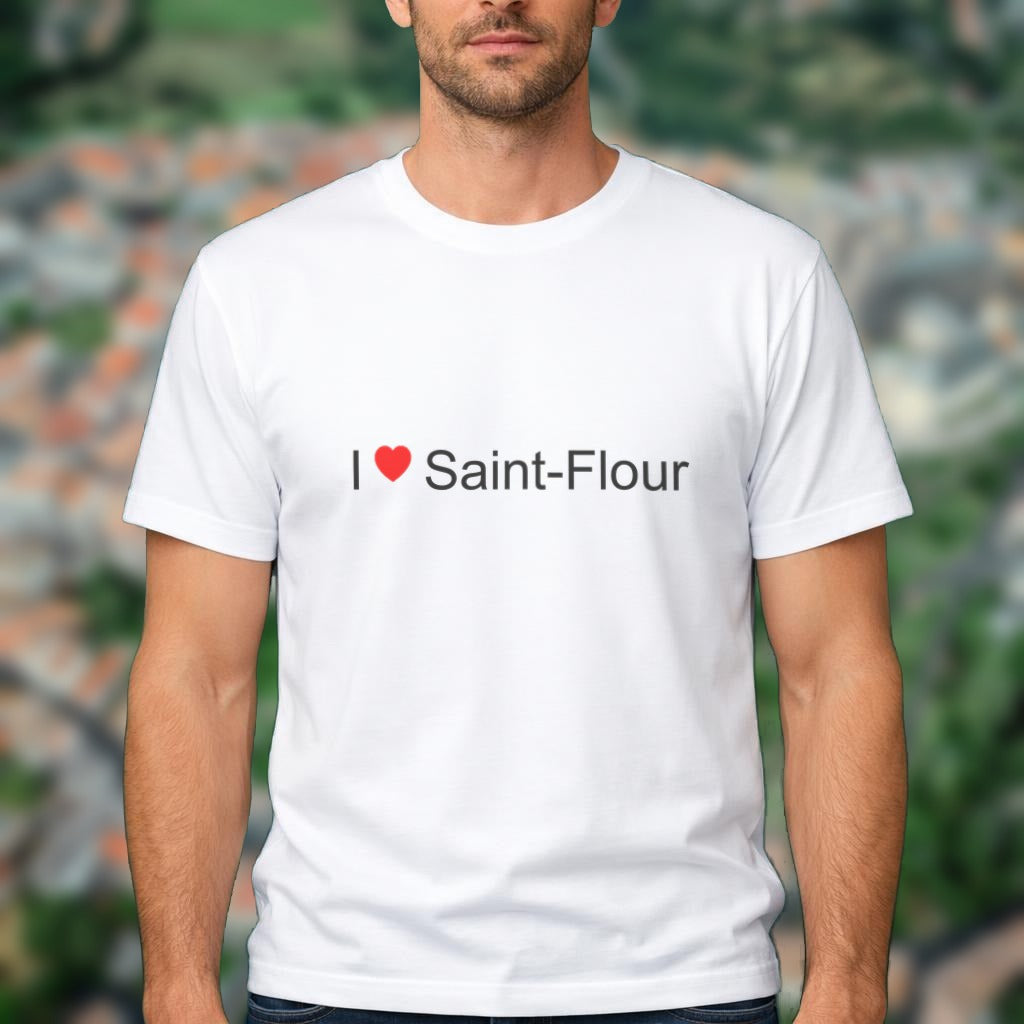 T-shirt I love Saint-Flour porté
