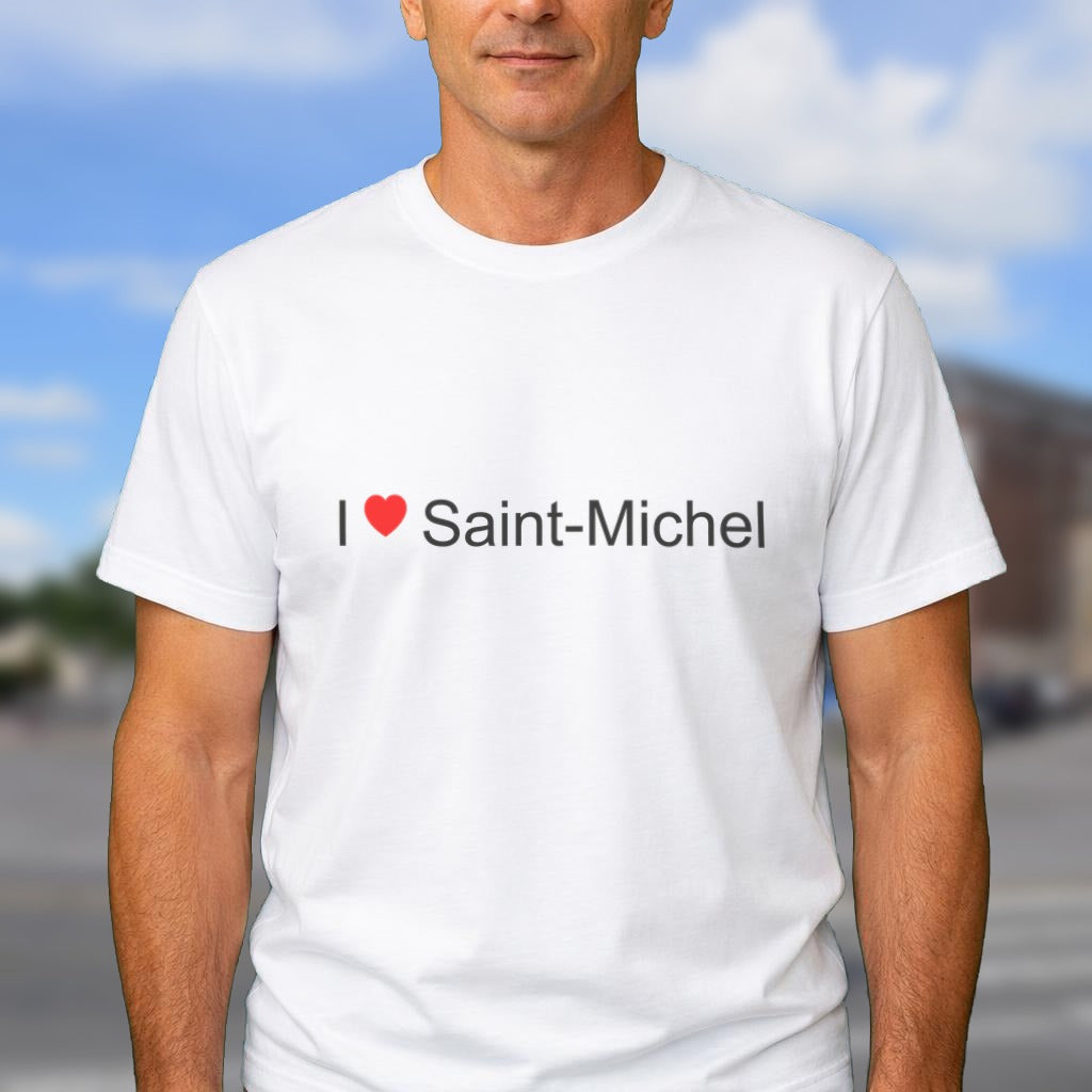 T-shirt I love Saint-Michel porté