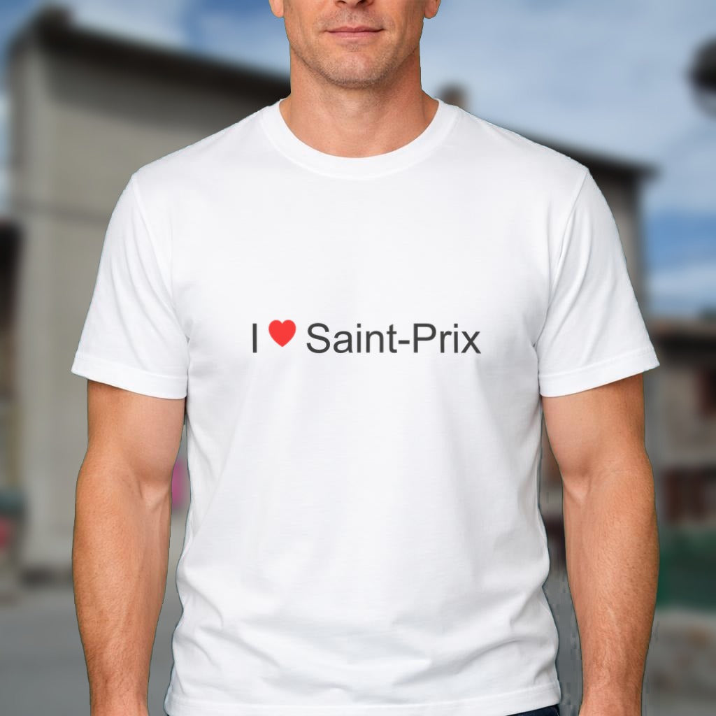 T-shirt I love Saint-Prix (07) porté