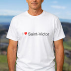 T-shirt I love Saint-Victor (07) porté