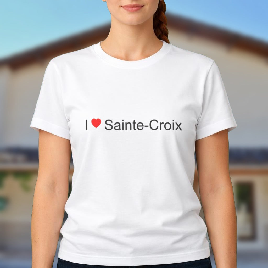 T-shirt I love Sainte-Croix (81) porté