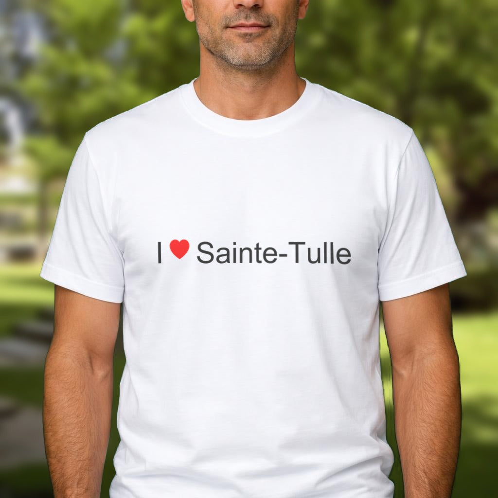 T-shirt I love Sainte-Tulle porté