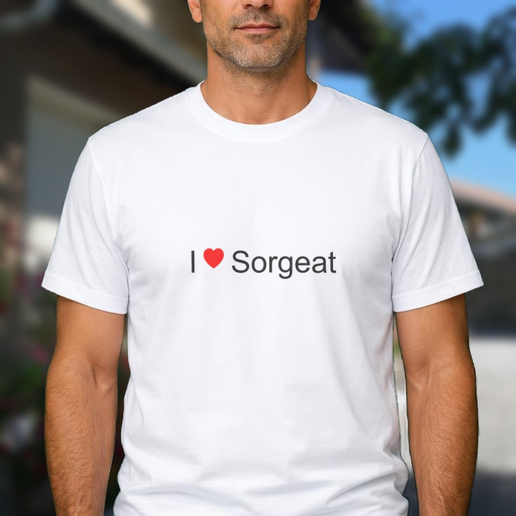 T-shirt I love Sorgeat porté