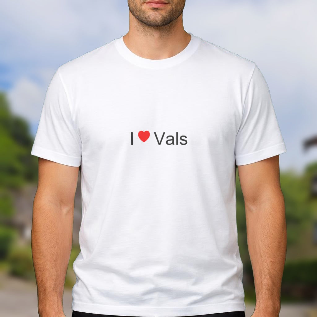 T-shirt I love Vals porté