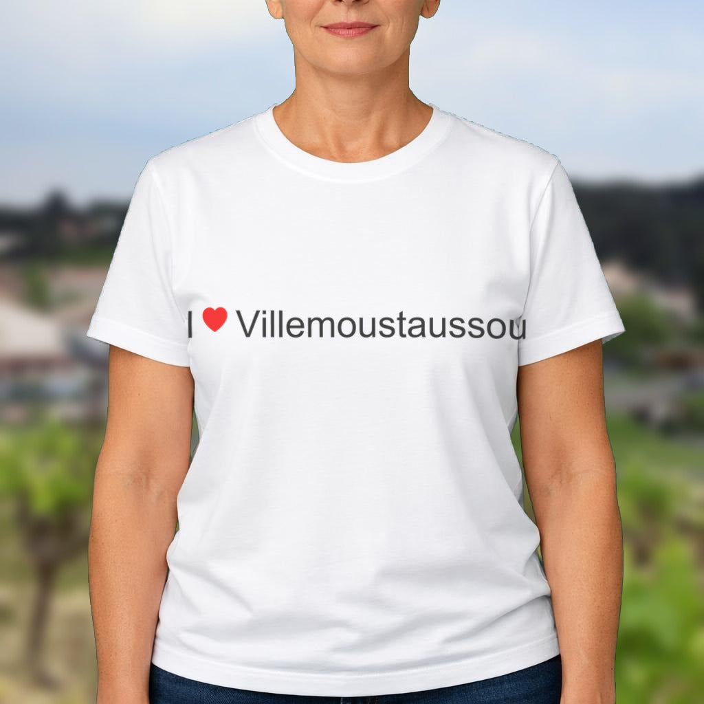 T-shirt I love Villemoustaussou porté