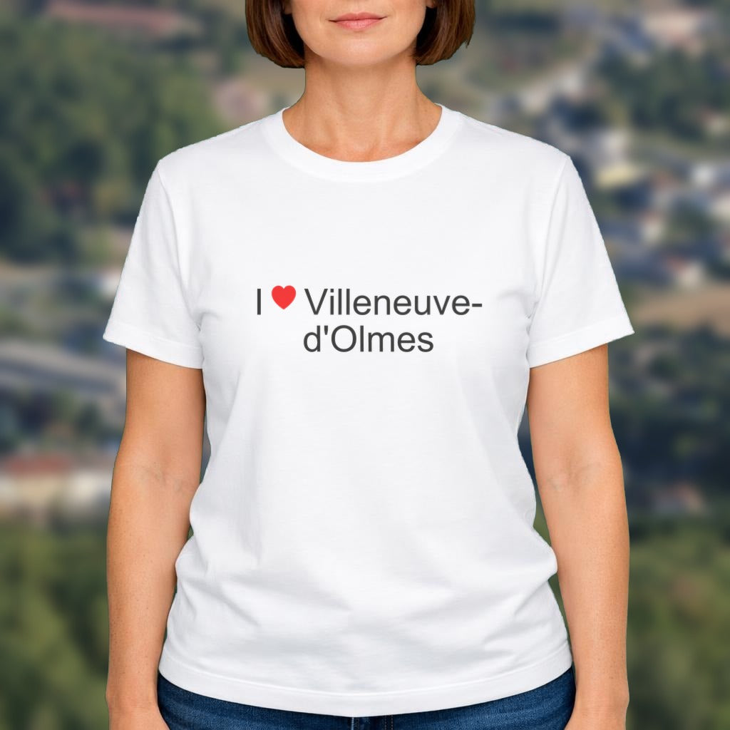 T-shirt I love Villeneuve-d'Olmes porté