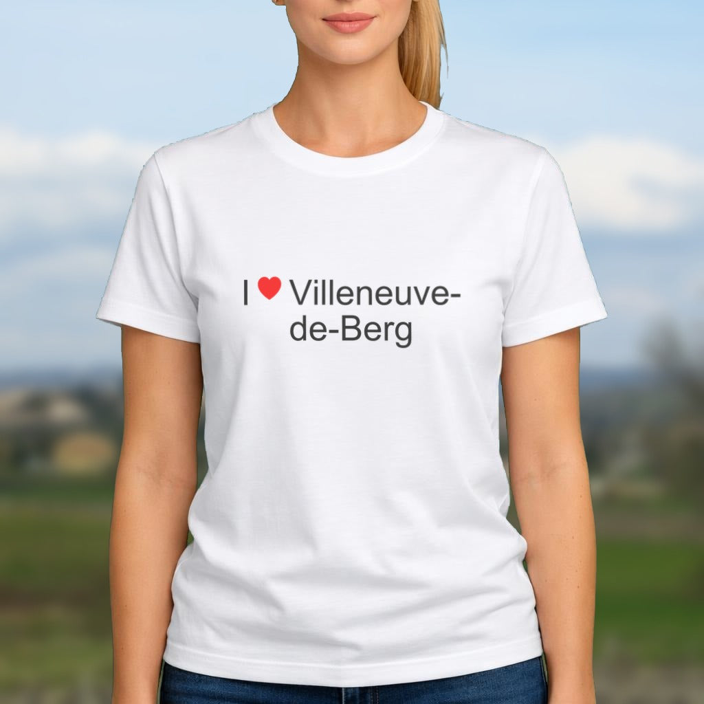 T-shirt I love Villeneuve-de-Berg porté