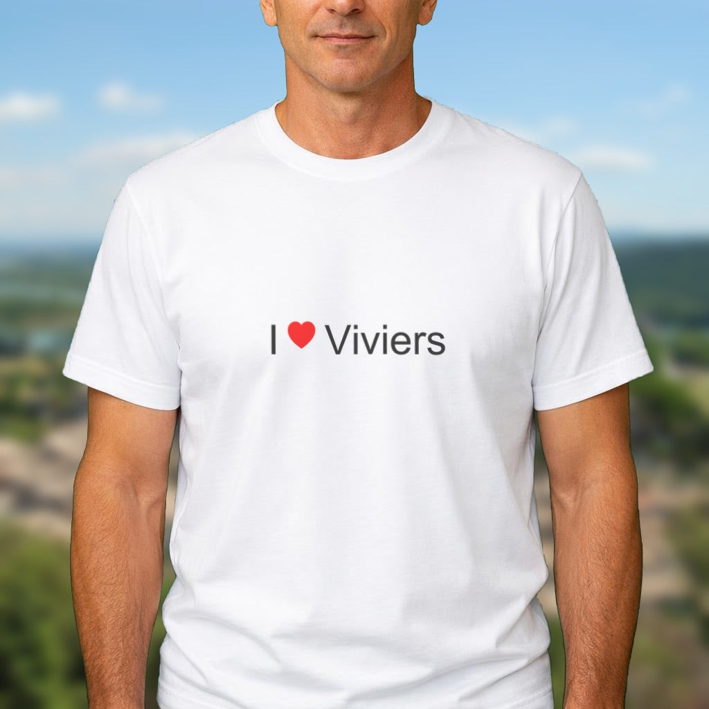 T-shirt I love Viviers (07) porté