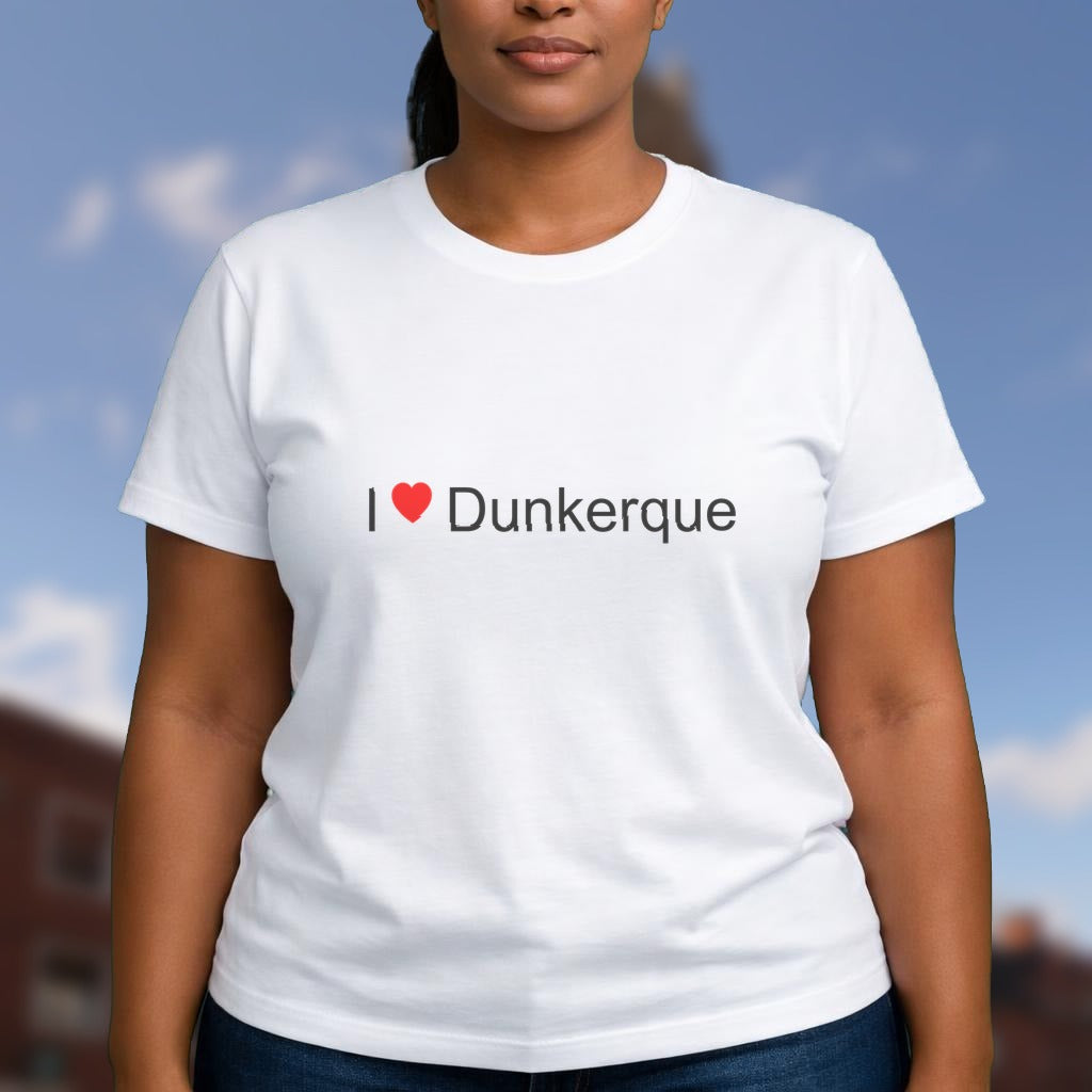 T-shirt I love Dunkerque - cadeau souvenir Nord - visuel 1