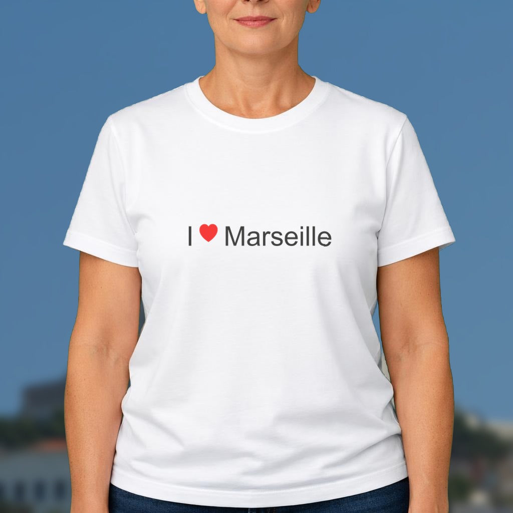 T-shirt I love Marseille – souvenir de Marseille, Bouches-du-Rhône | Citeeshirt – vue 1