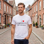 Photo portée du T-shirt I love lignières-en-vimeu en décor lignières-en-vimeu