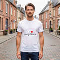 Photo portée du T-shirt I love longvilliers en décor Longvilliers